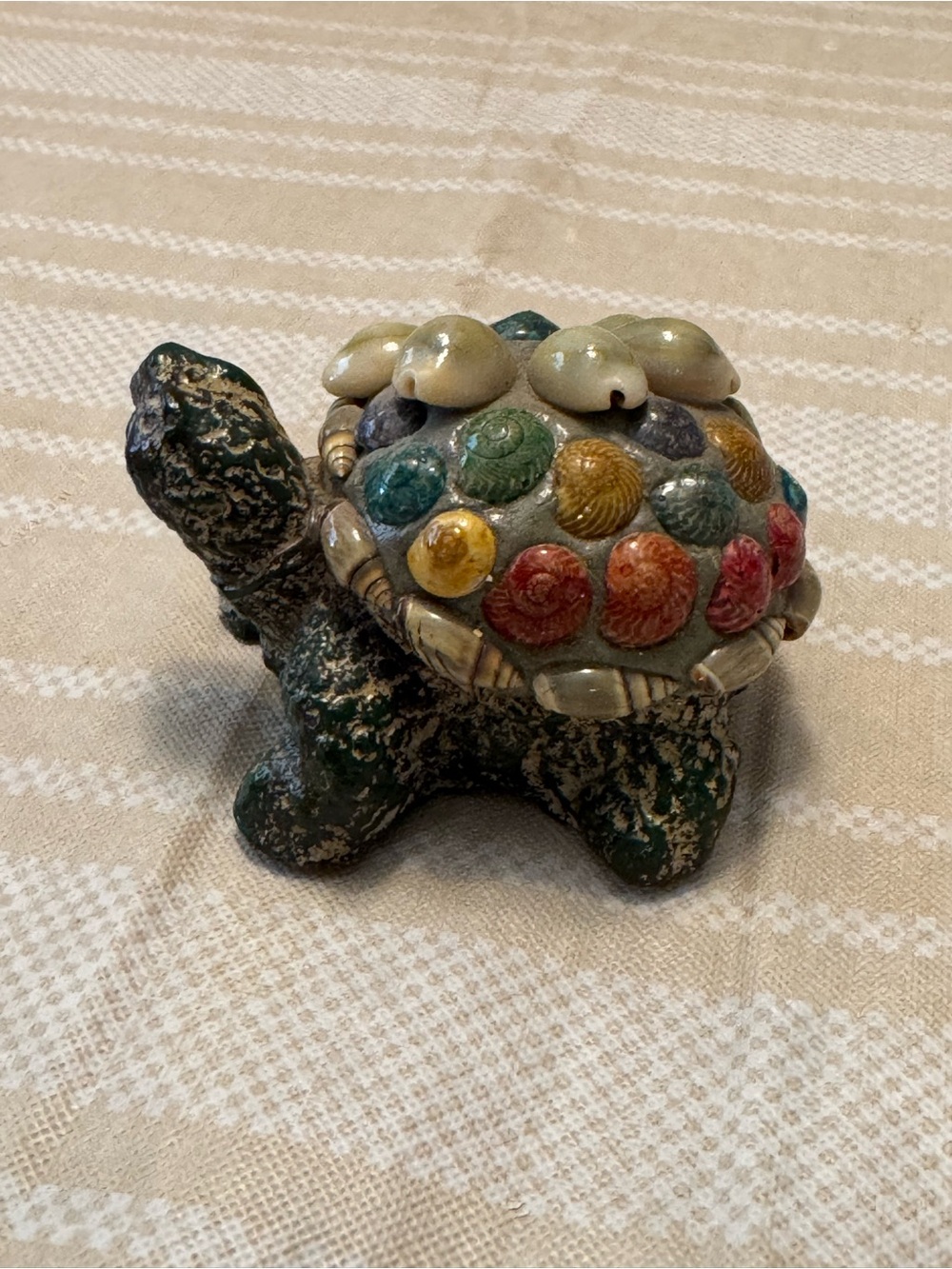 Colorful Shell-Topped Turtle Figurine - Multicolor